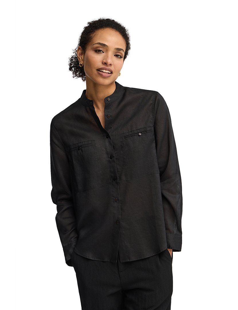 Camisa manga comprida Loose Fit Preto