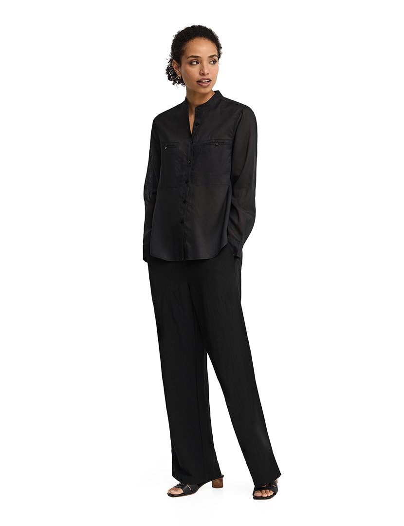 Camisa manga comprida Loose Fit Preto