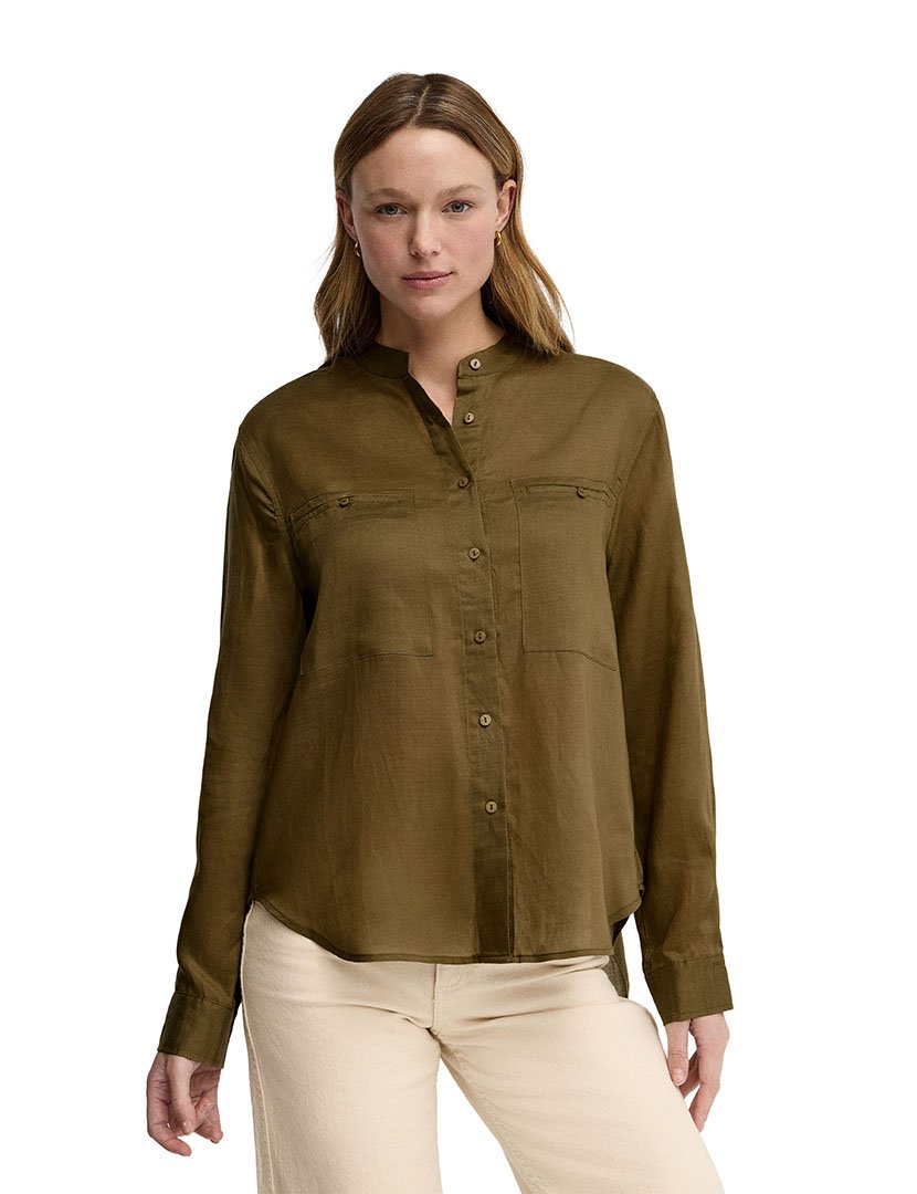 Camisa manga comprida Loose Fit Verde Khaki