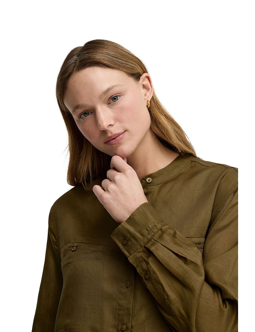 Camisa manga comprida Loose Fit Verde Khaki