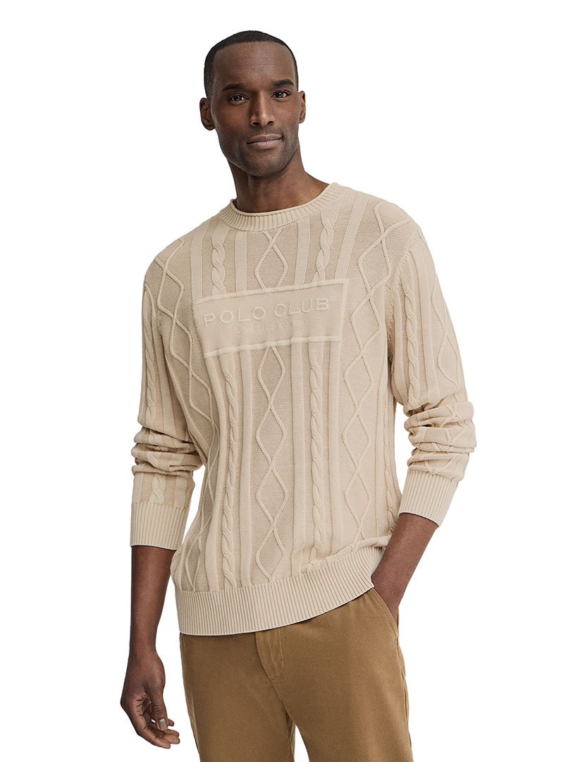 Pullover de Malha Loose Fit Bege