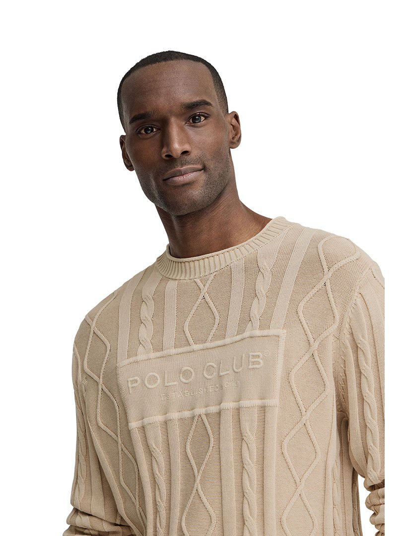 Pullover de Malha Loose Fit Bege