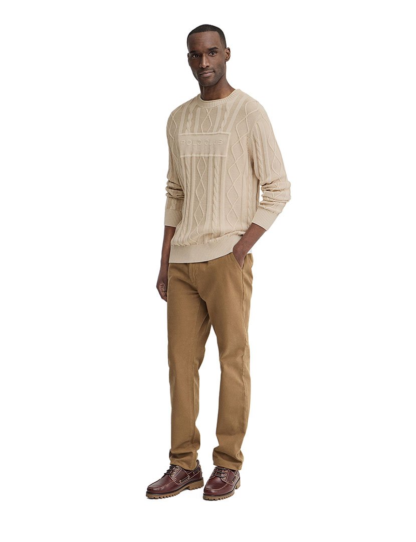 Pullover de Malha Loose Fit Bege