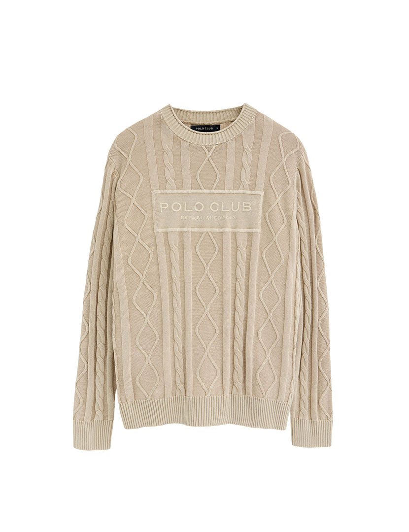 Pullover de Malha Loose Fit Bege