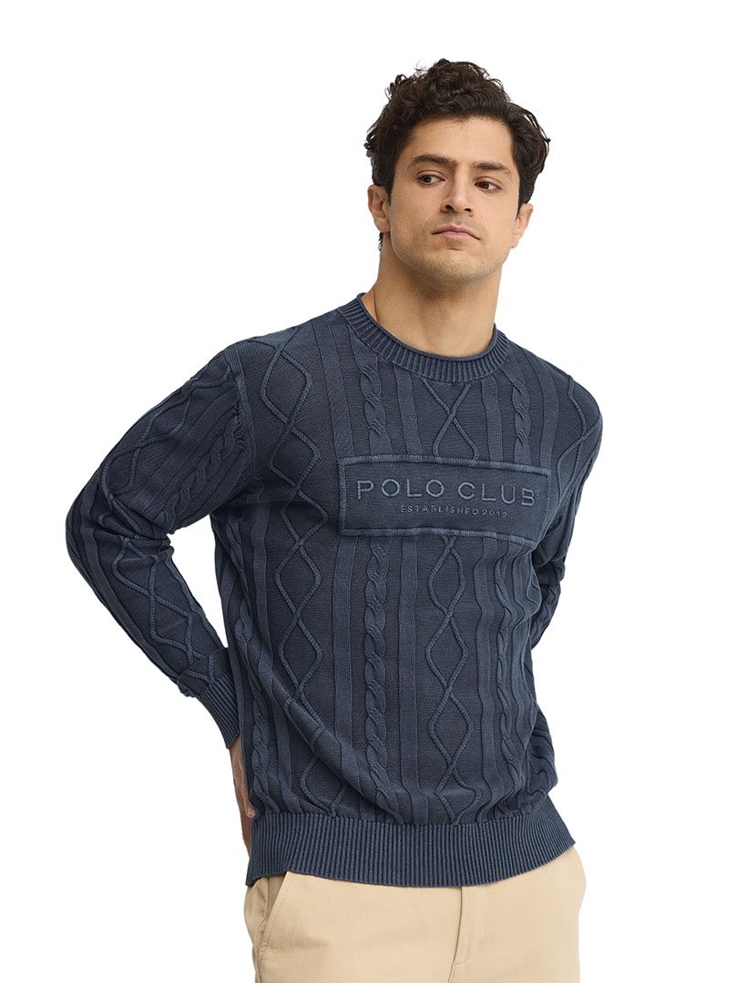 Pullover de Malha Loose Fit Azul