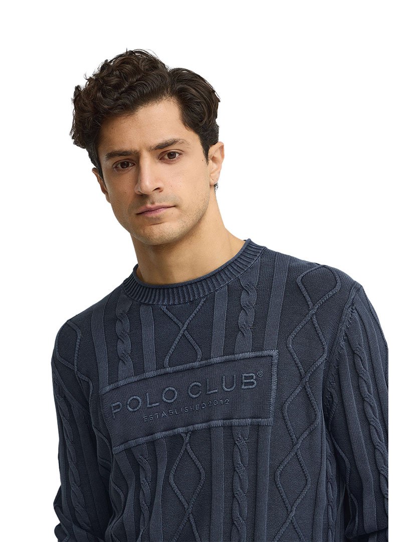Pullover de Malha Loose Fit Azul