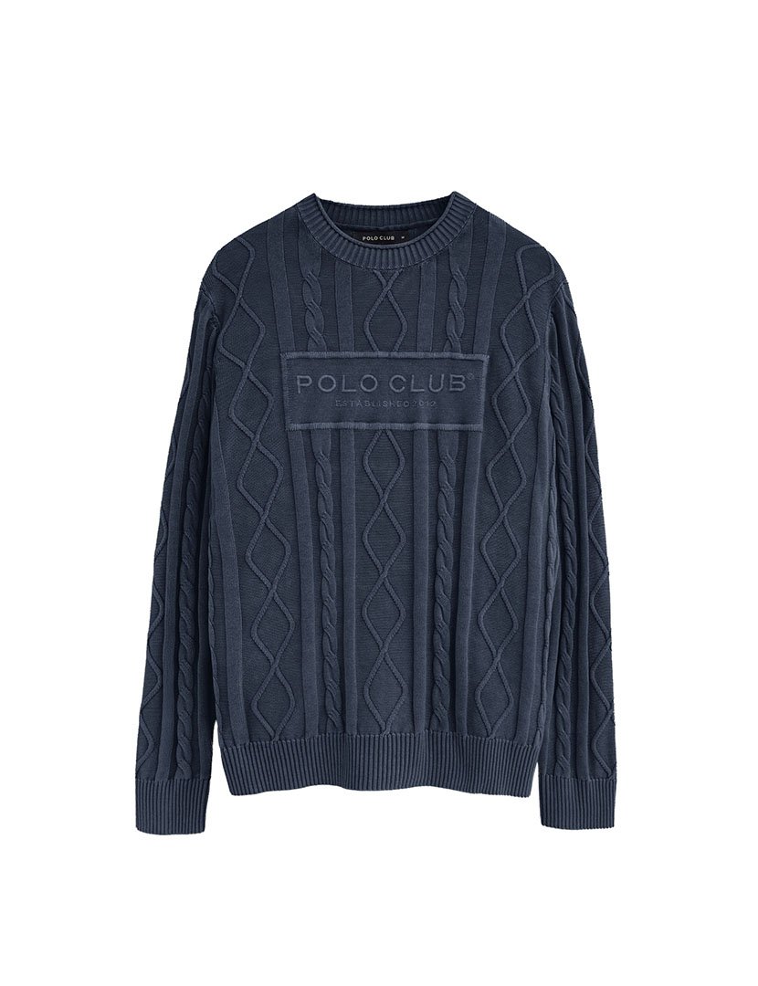 Pullover de Malha Loose Fit Azul
