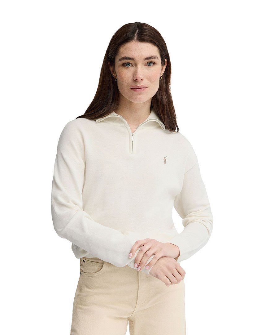 Pullover meio zip GG12 Branco