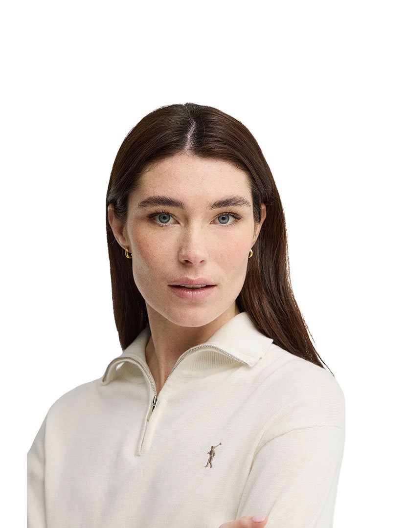 Pullover meio zip GG12 Branco