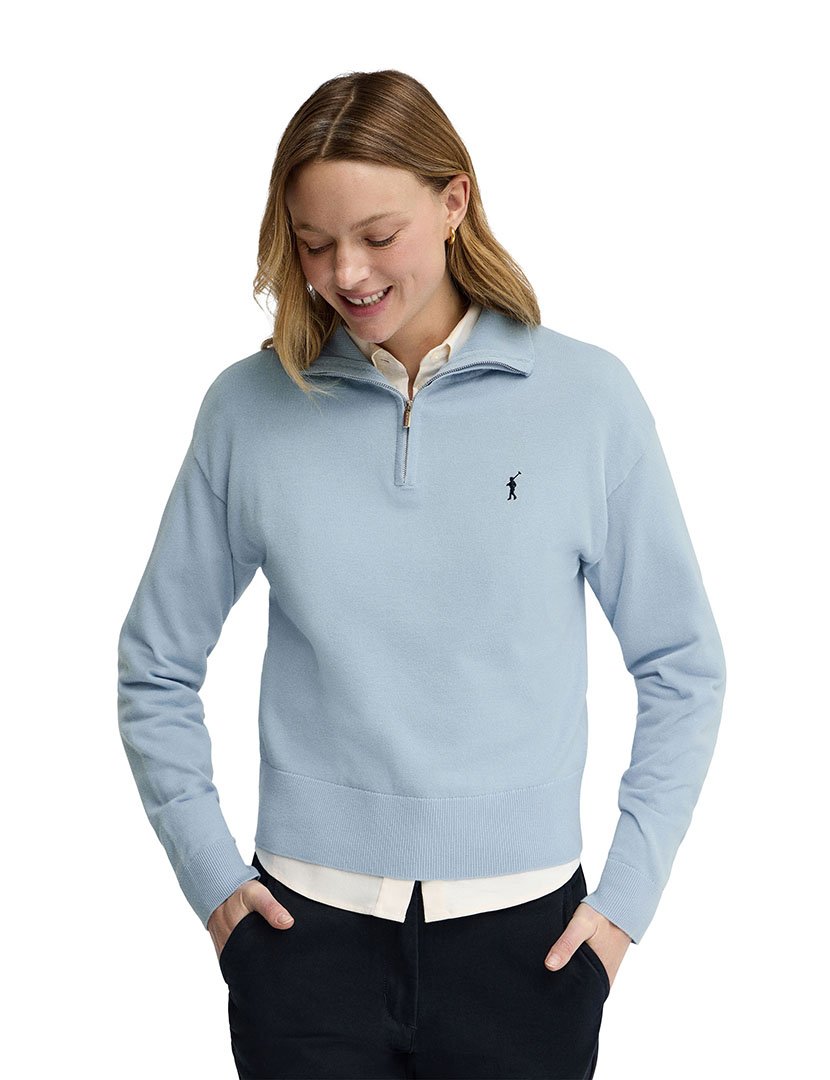 Pullover meio zip GG12 Azul Claro