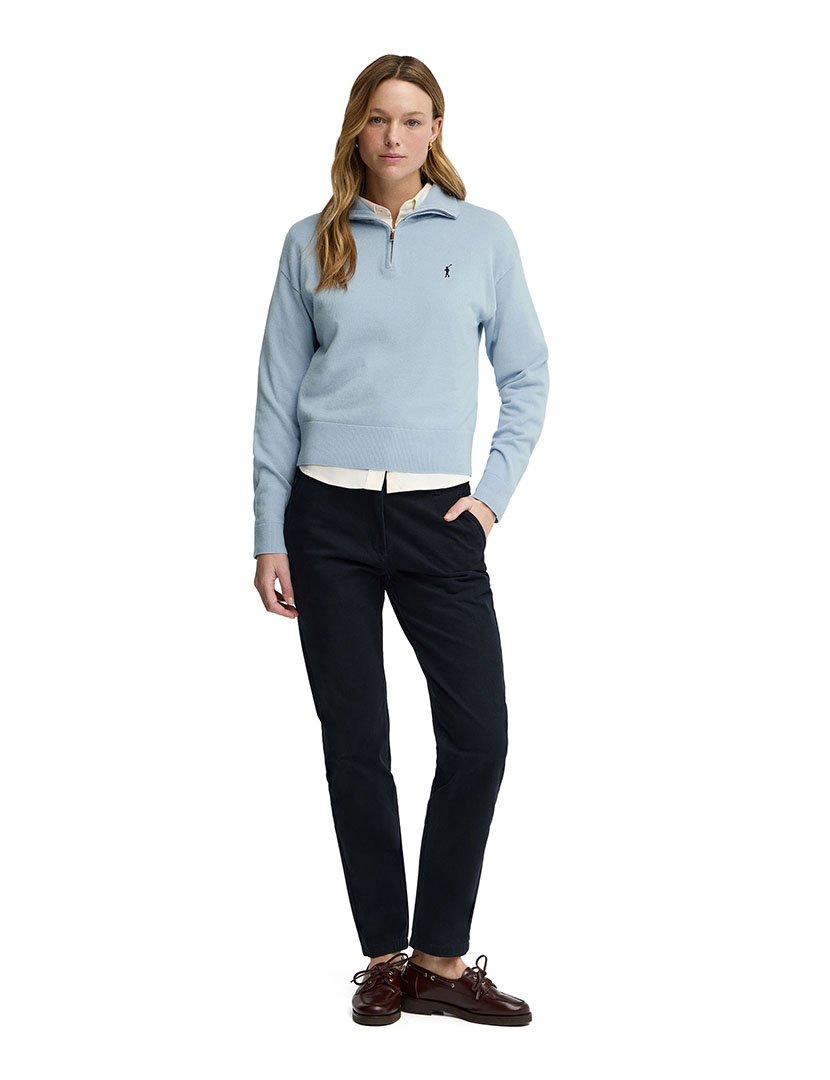 Pullover meio zip GG12 Azul Claro