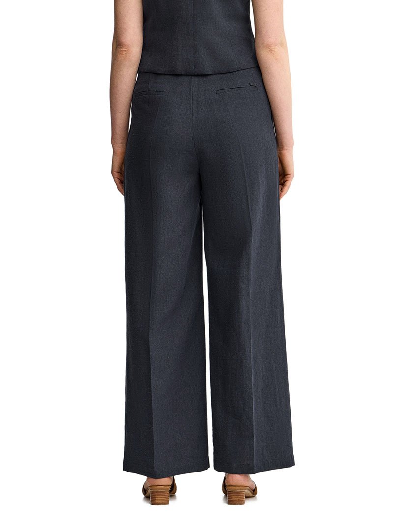 Calças Plissadas Relaxed Fit Azul