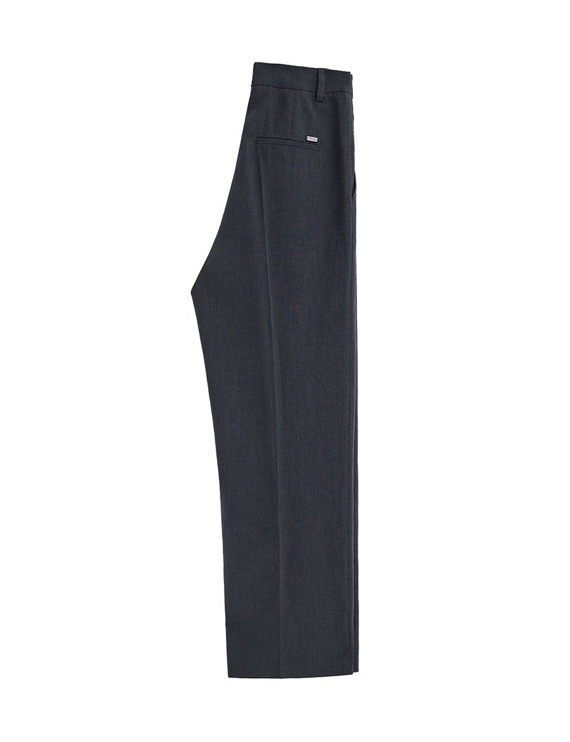 Calças Plissadas Relaxed Fit Azul