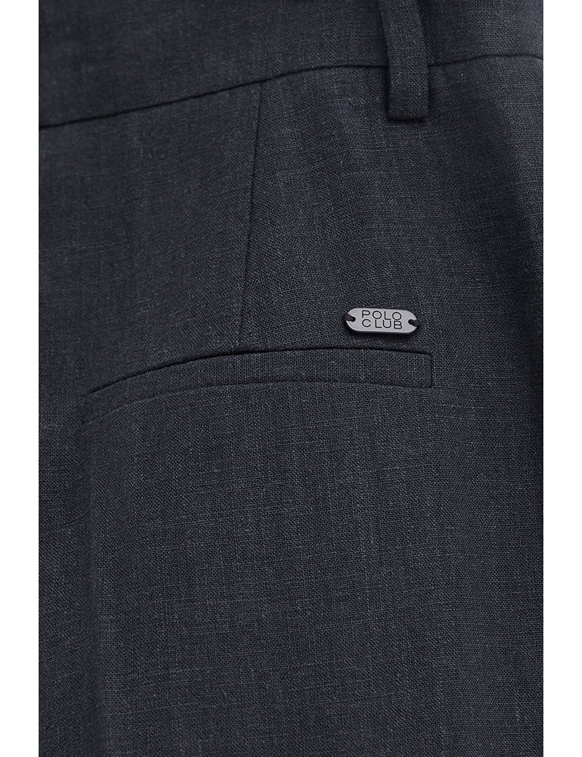 Calças Plissadas Relaxed Fit Azul