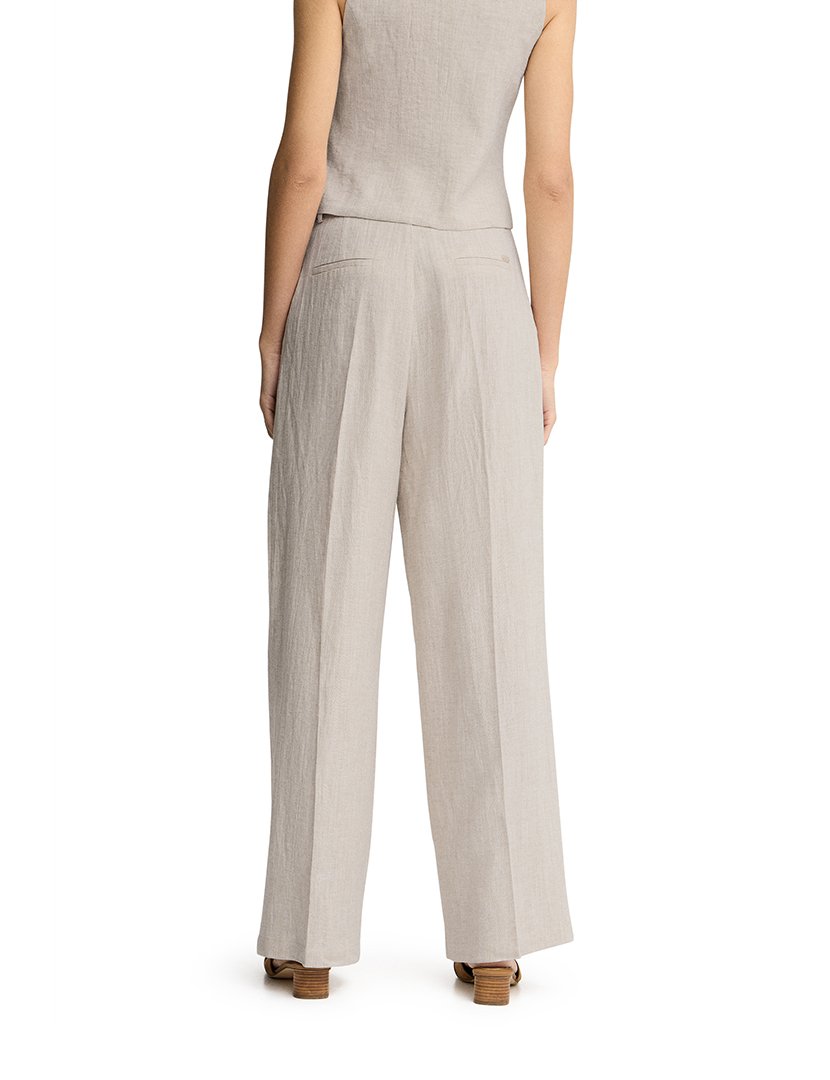 Calças Plissadas Relaxed Fit Branco