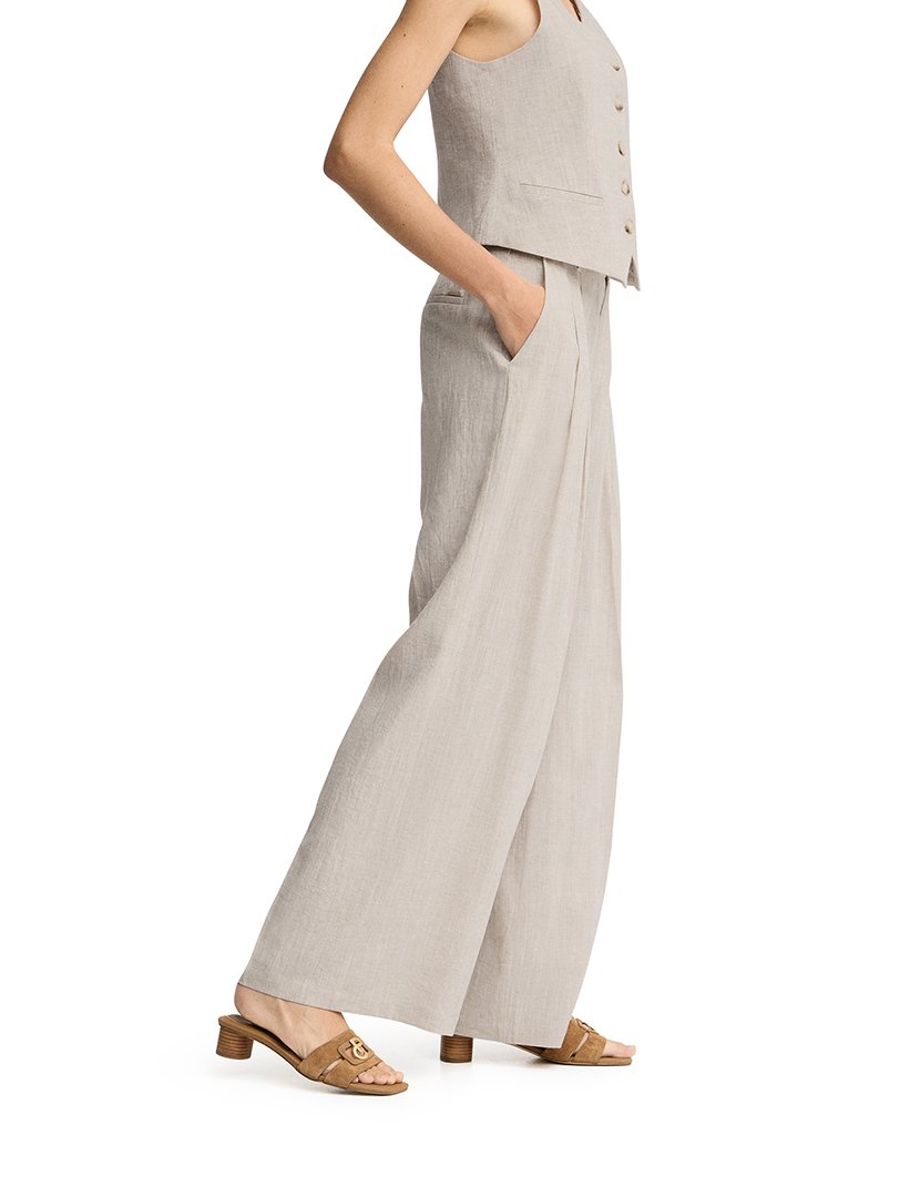 Calças Plissadas Relaxed Fit Branco