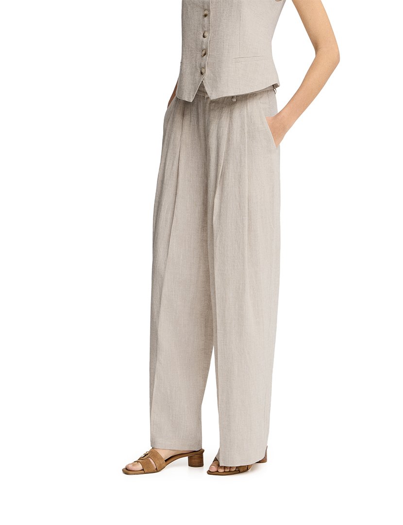 Calças Plissadas Relaxed Fit Branco