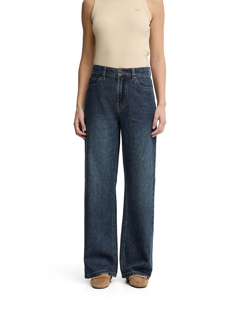 Calças de Ganga Wide Leg Azul