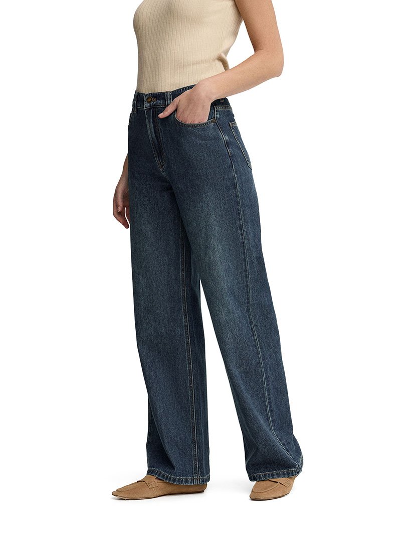 Calças de Ganga Wide Leg Azul