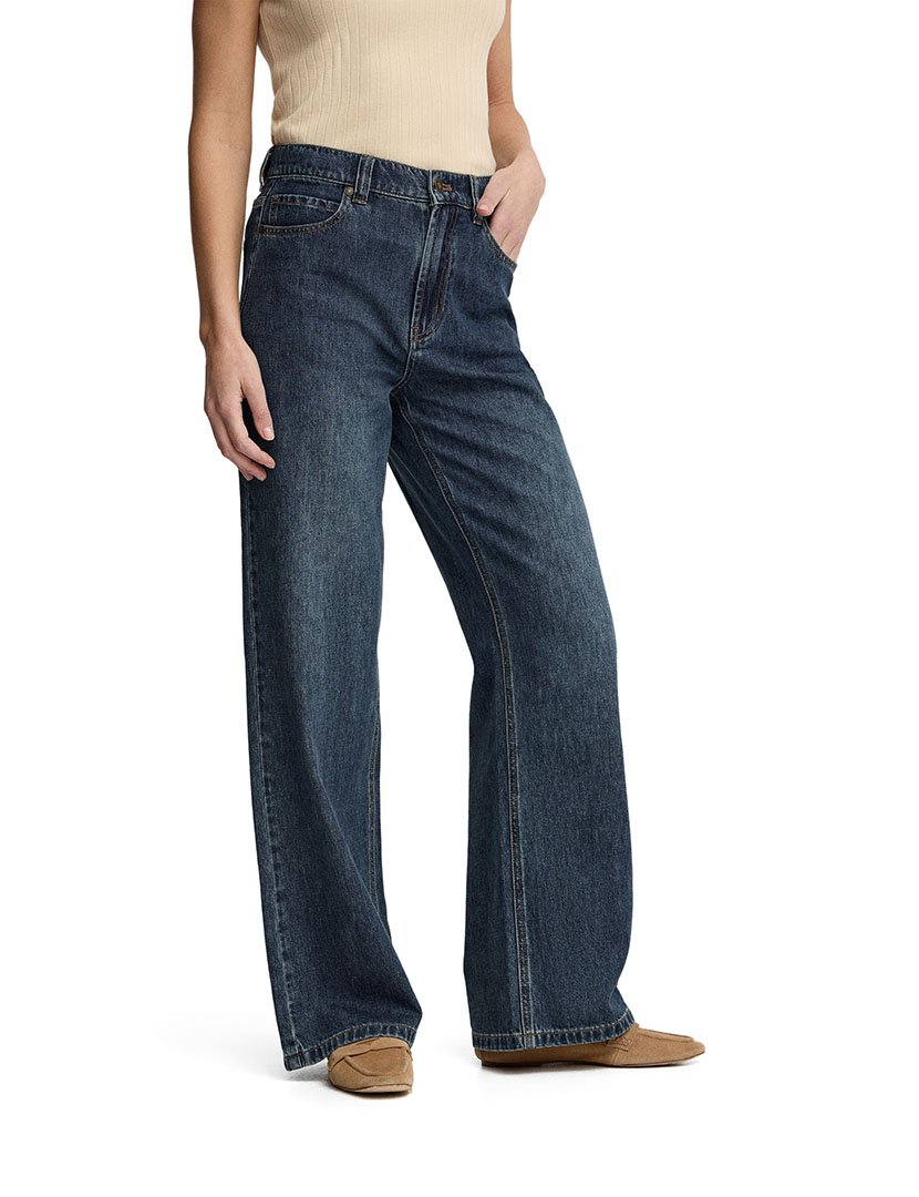 Calças de Ganga Wide Leg Azul