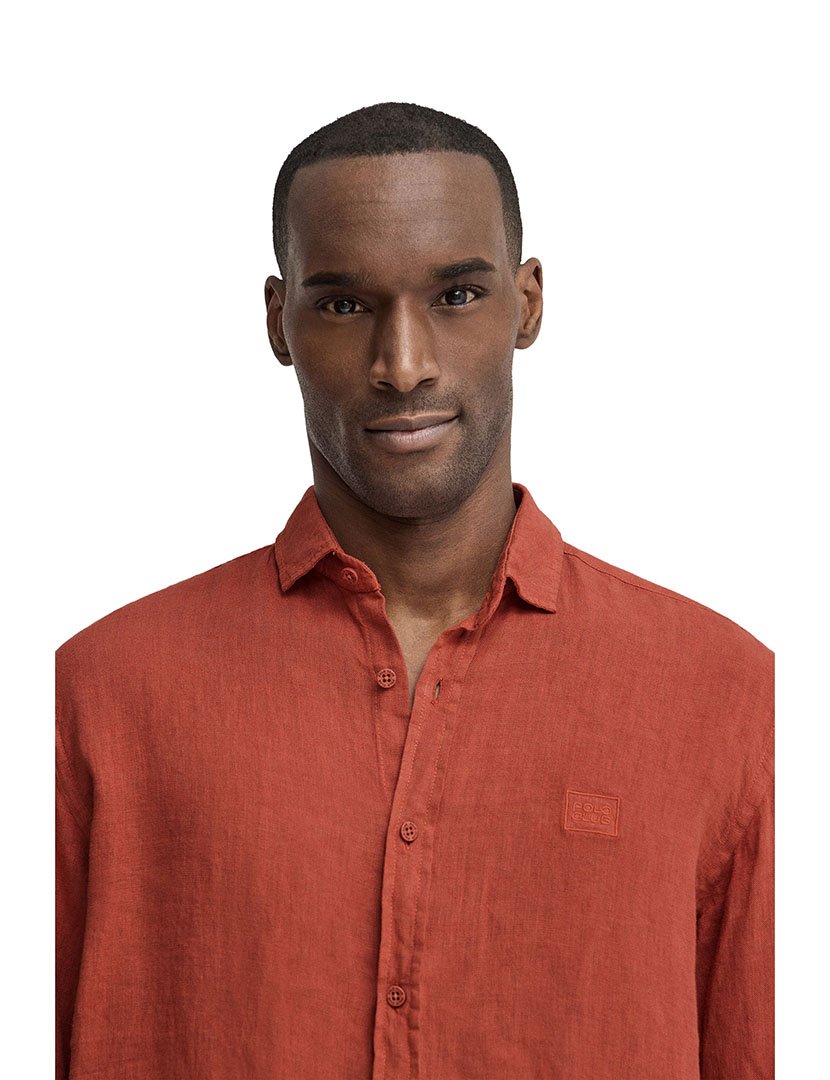 Camisa manga comprida Regular Fit Vermelho