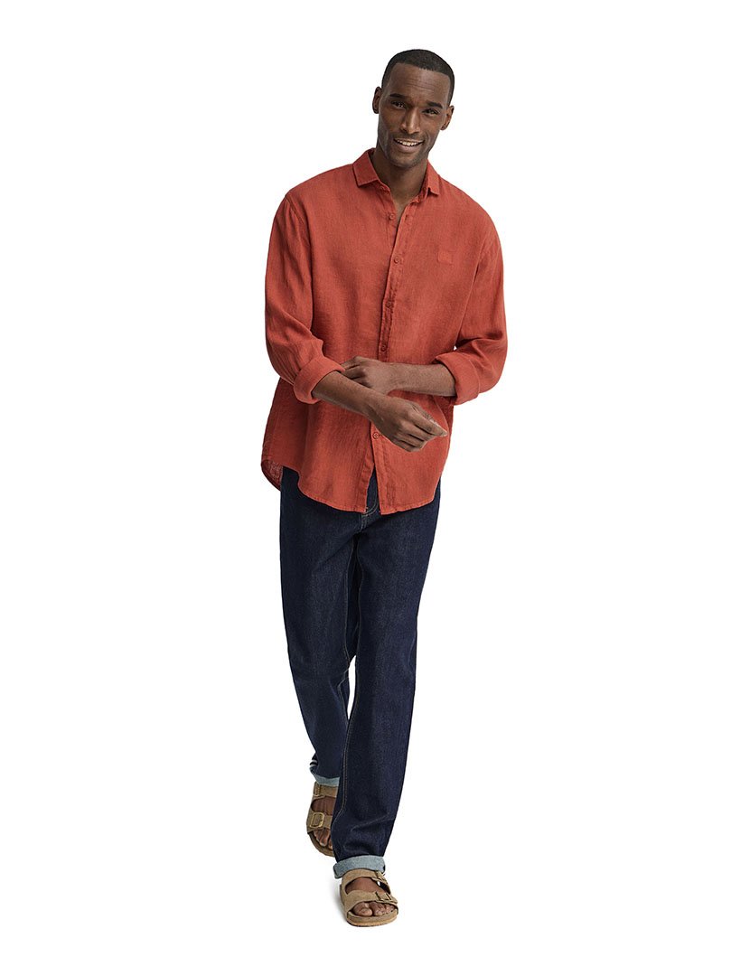 Camisa manga comprida Regular Fit Vermelho