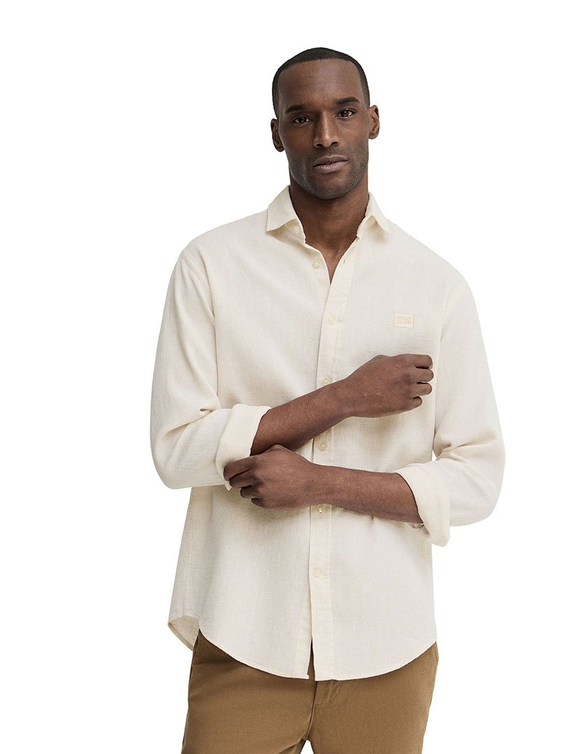 Camisa manga comprida Regular Fit Bege