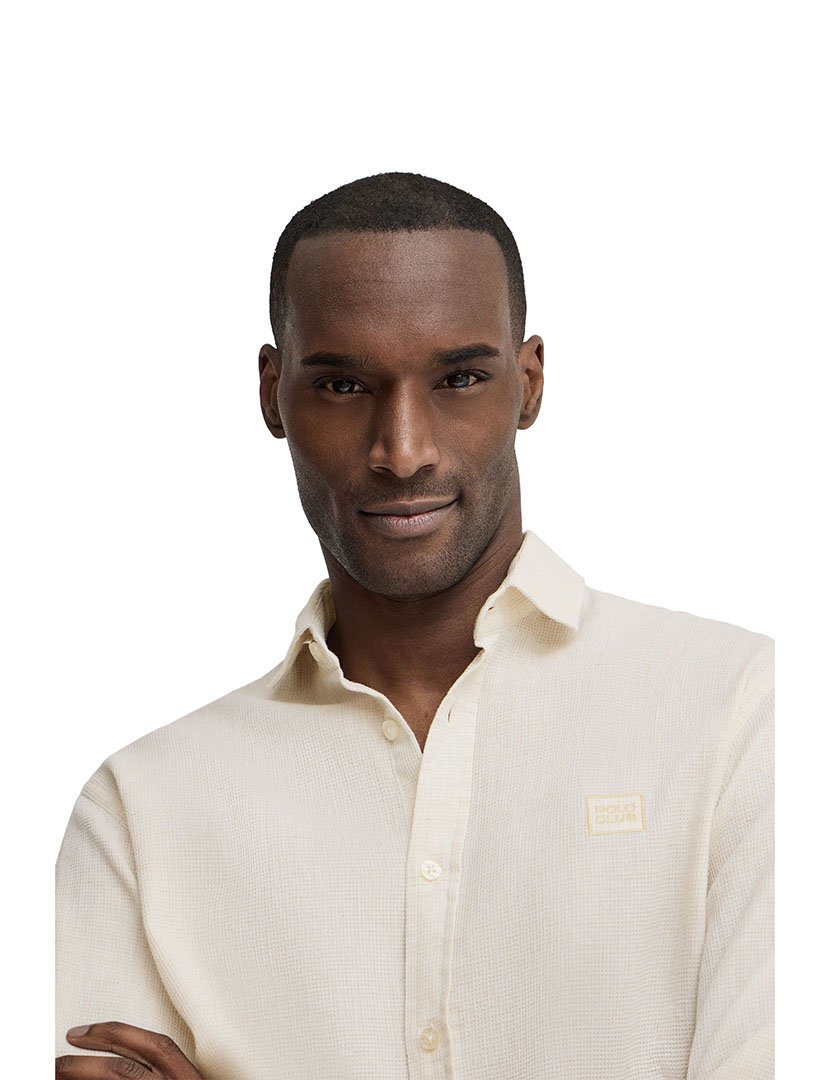 Camisa manga comprida Regular Fit Bege