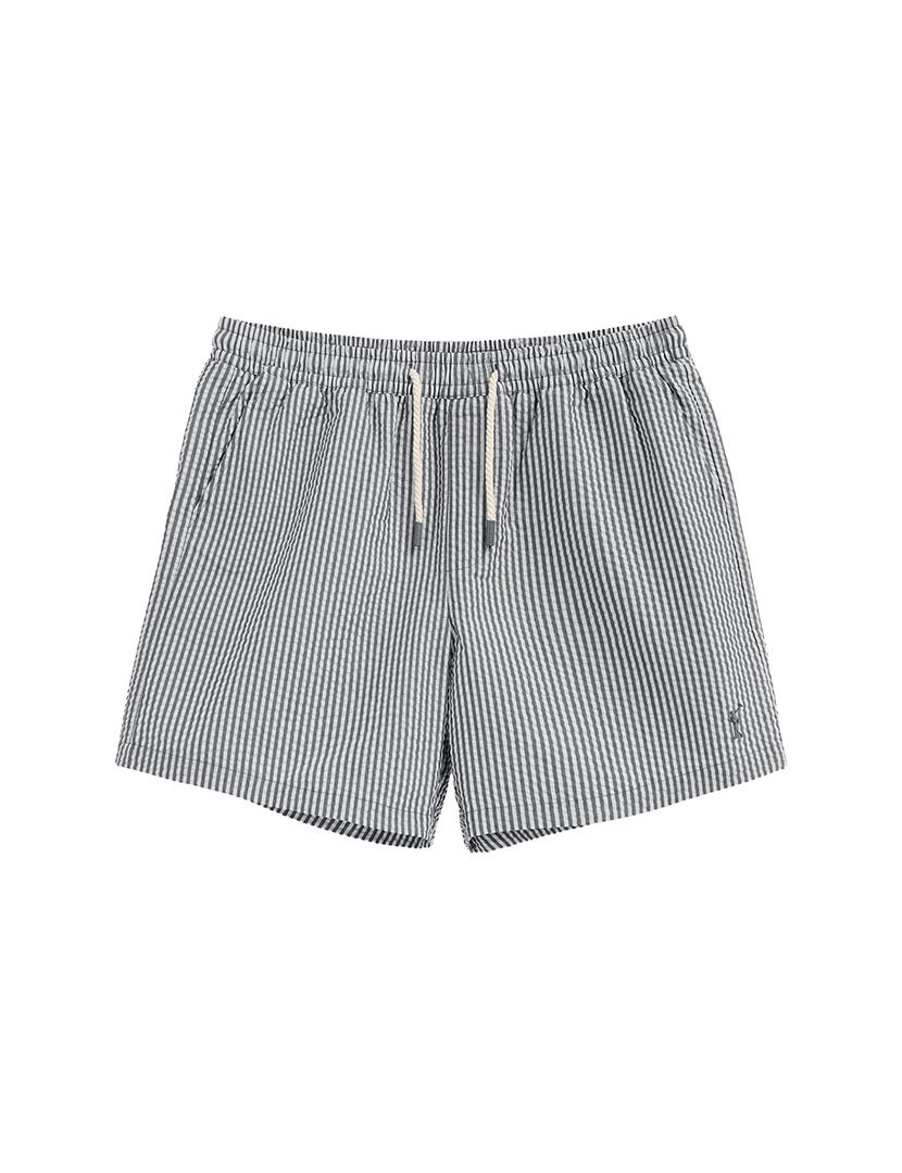 Calções de Banho Riscas Cinzento-Branco