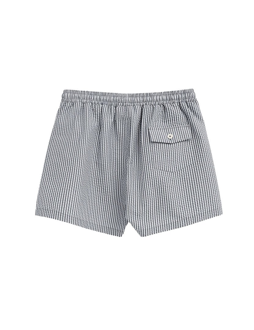 Calções de Banho Riscas Cinzento-Branco