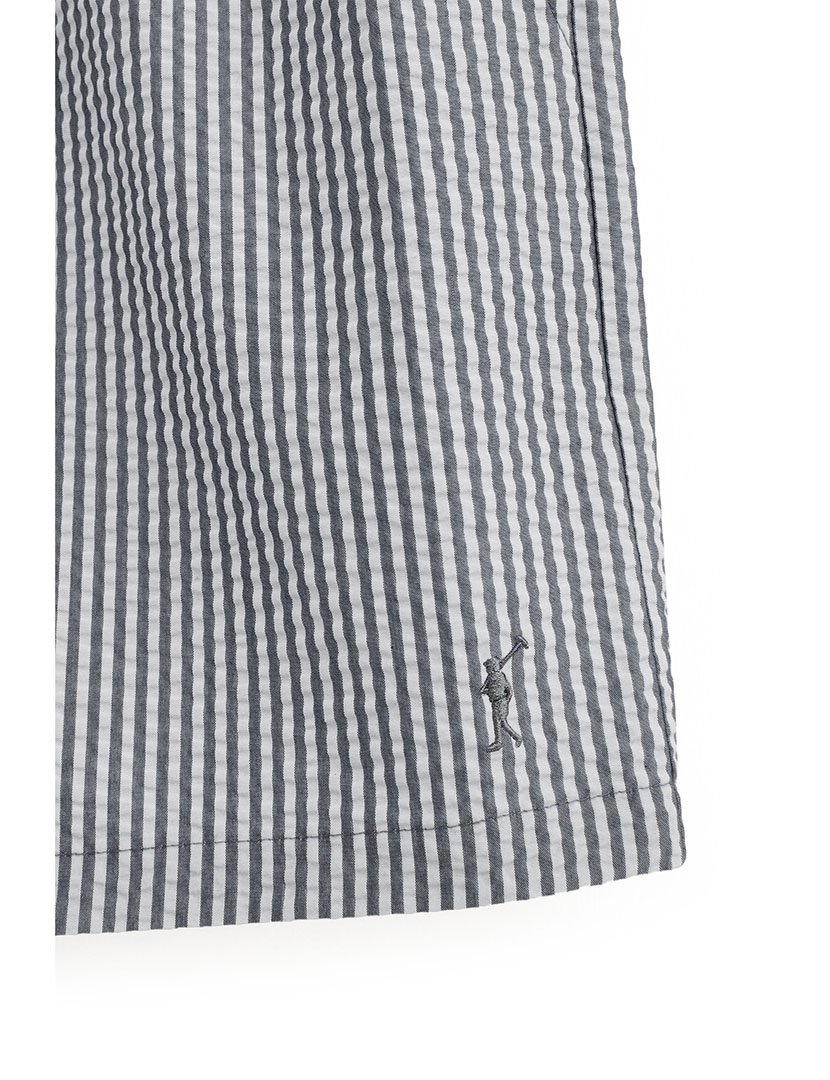 Calções de Banho Riscas Cinzento-Branco