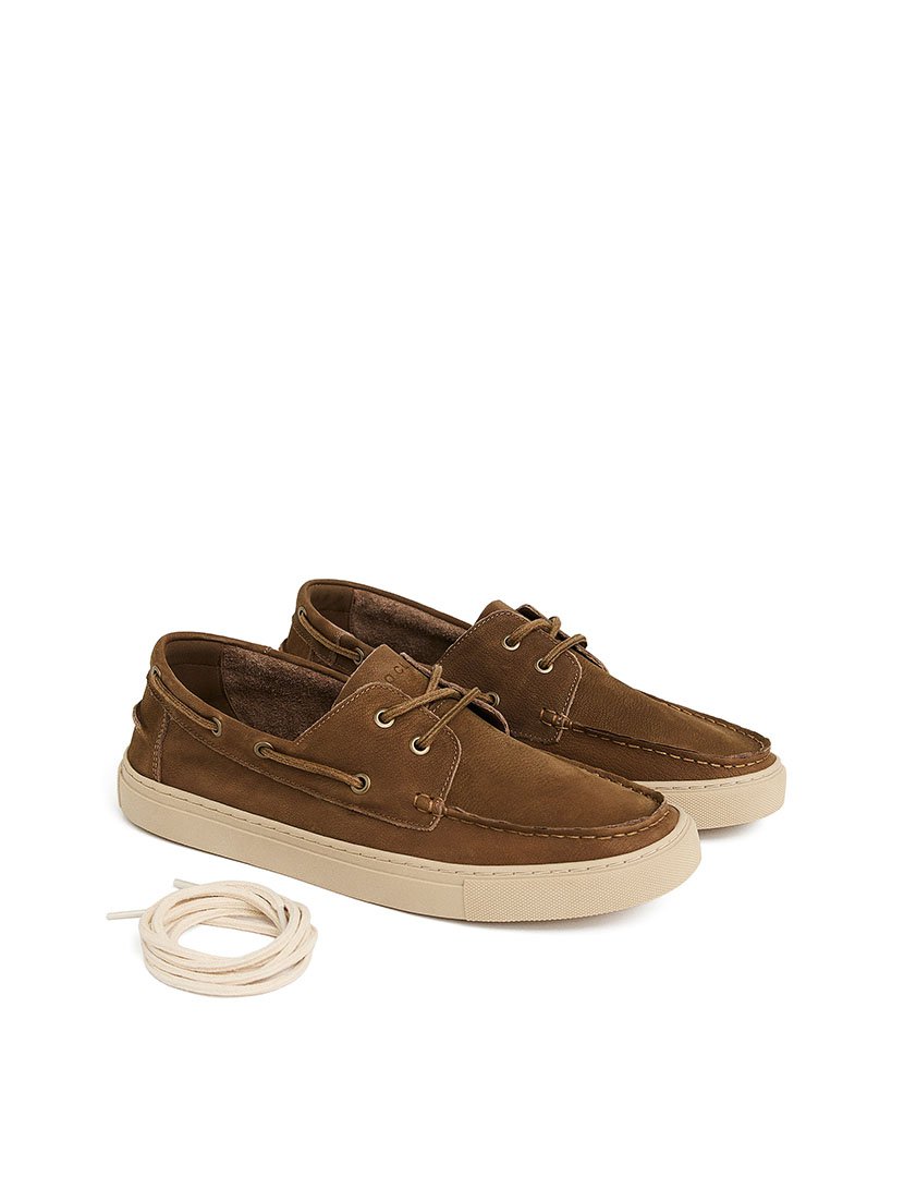 Sapatos Náuticos de Pele Castanho