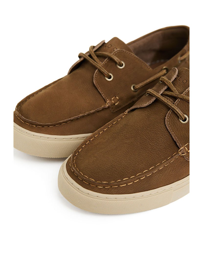 Sapatos Náuticos de Pele Castanho