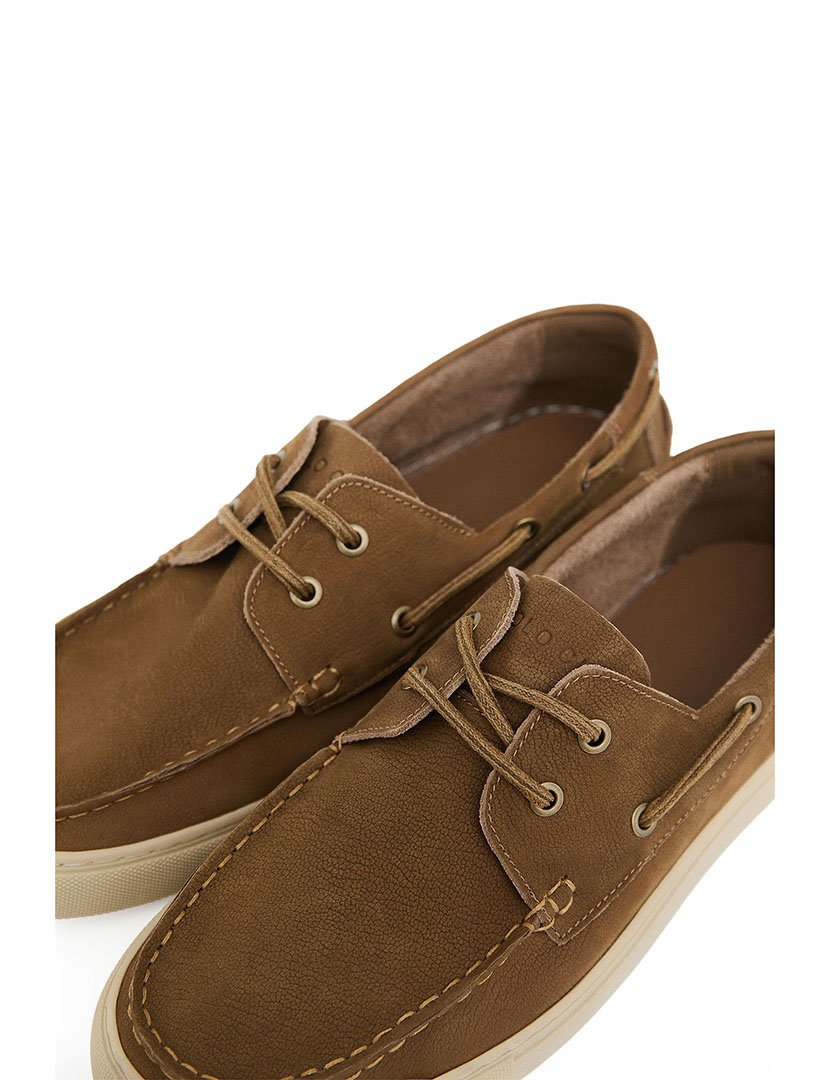Sapatos Náuticos de Pele Castanho