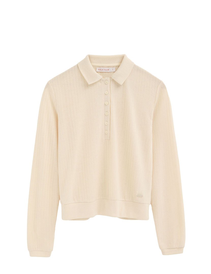 Pólo manga comprida Regular Fit Branco