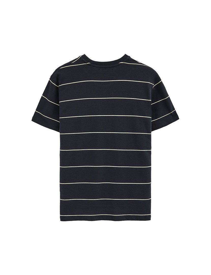 T-Shirt Riscas Loose Fit Azul-Amarelo