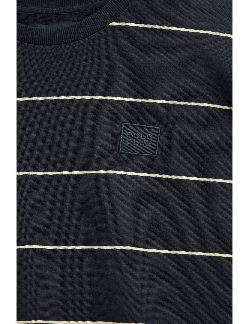 T-Shirt Riscas Loose Fit Azul-Amarelo