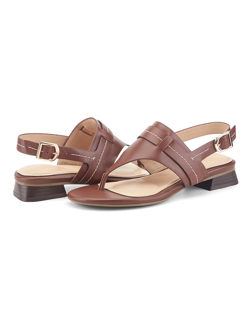 Sandália Ofera Slingback Castanho