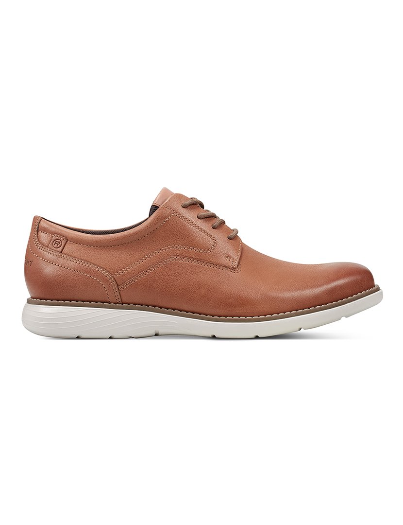 Sapato Garett Plain Toe Oxford Castanho
