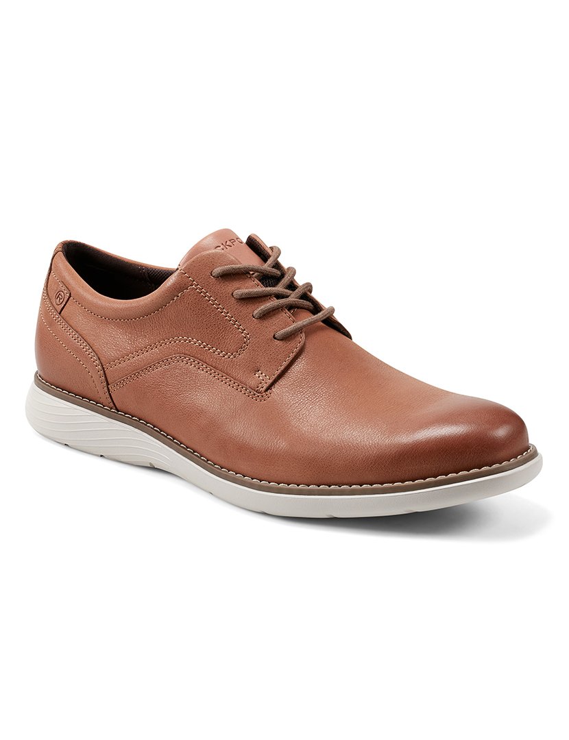 Sapato Garett Plain Toe Oxford Castanho