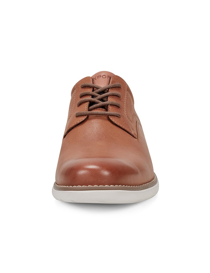 Sapato Garett Plain Toe Oxford Castanho
