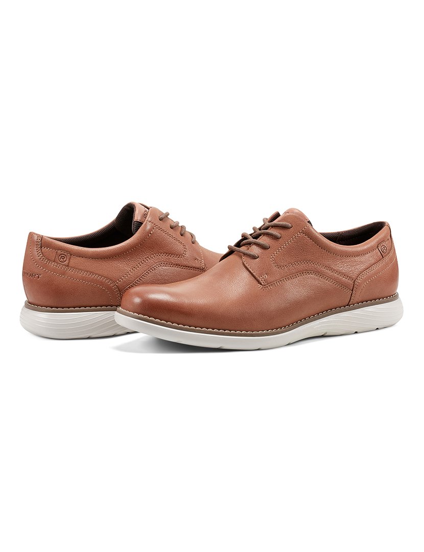 Sapato Garett Plain Toe Oxford Castanho