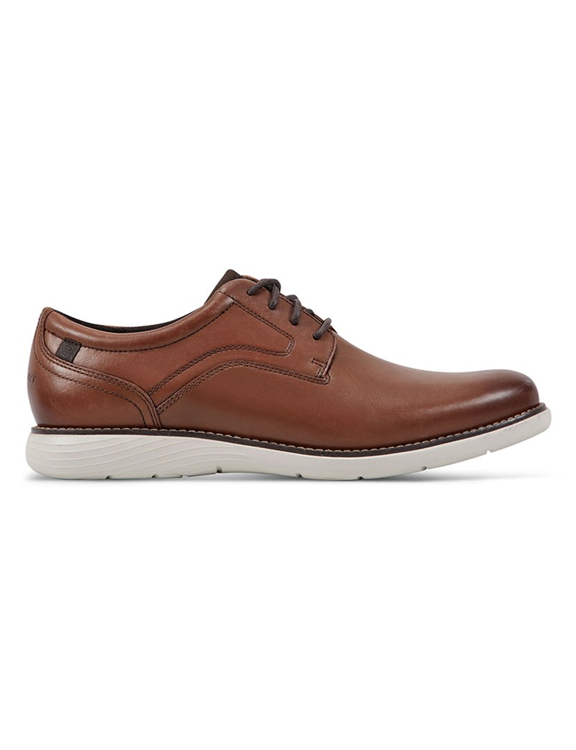 Sapato Garett Plain Toe Oxford Castanho