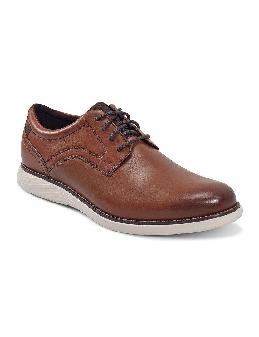 Sapato Garett Plain Toe Oxford Castanho