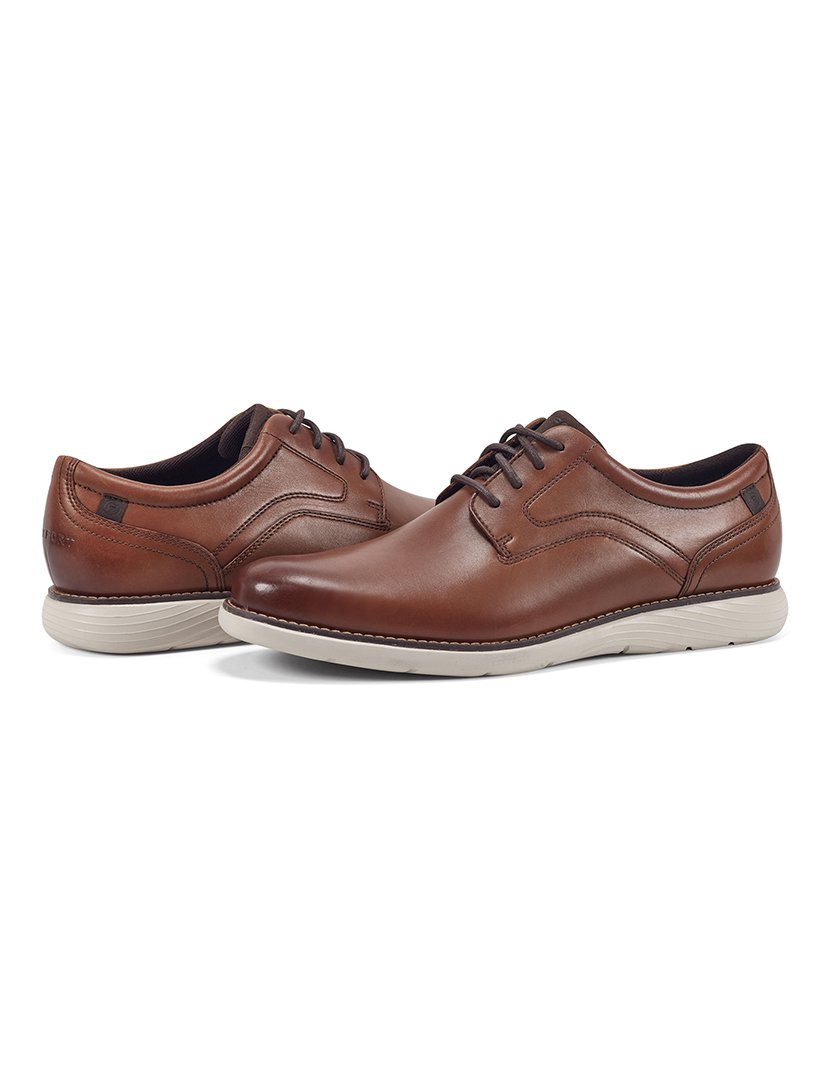 Sapato Garett Plain Toe Oxford Castanho