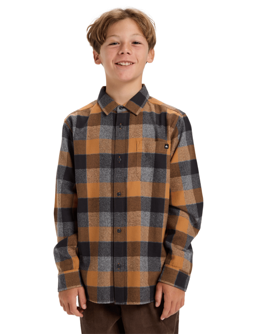 Camisa de manga comprida Motherfly Plaid Castanho Kids