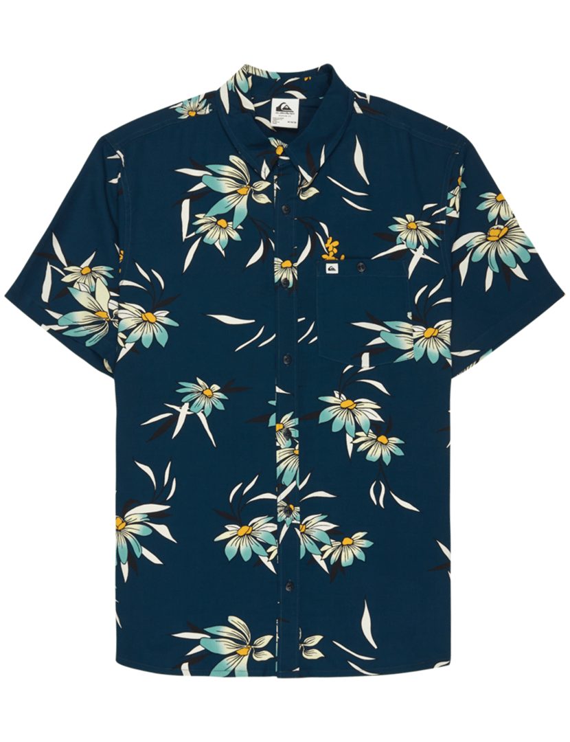 Camisa de manga curta Coastal Floral Preto