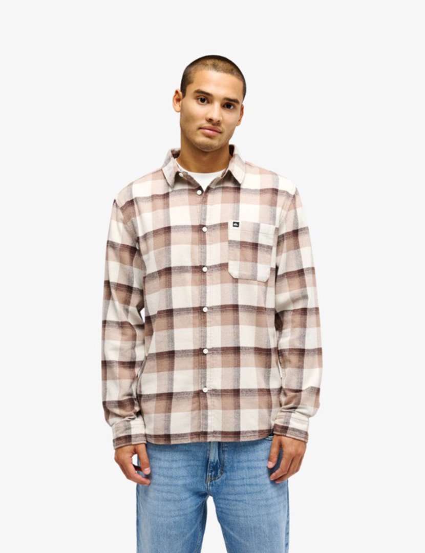 Camisa de manga comprida Motherfly Plaid Bege