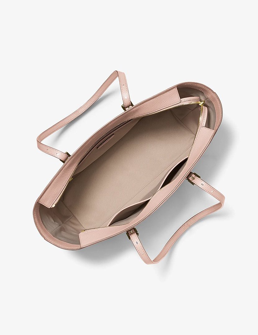 Quinn Large Pebbled Leather Tote Bag Pink