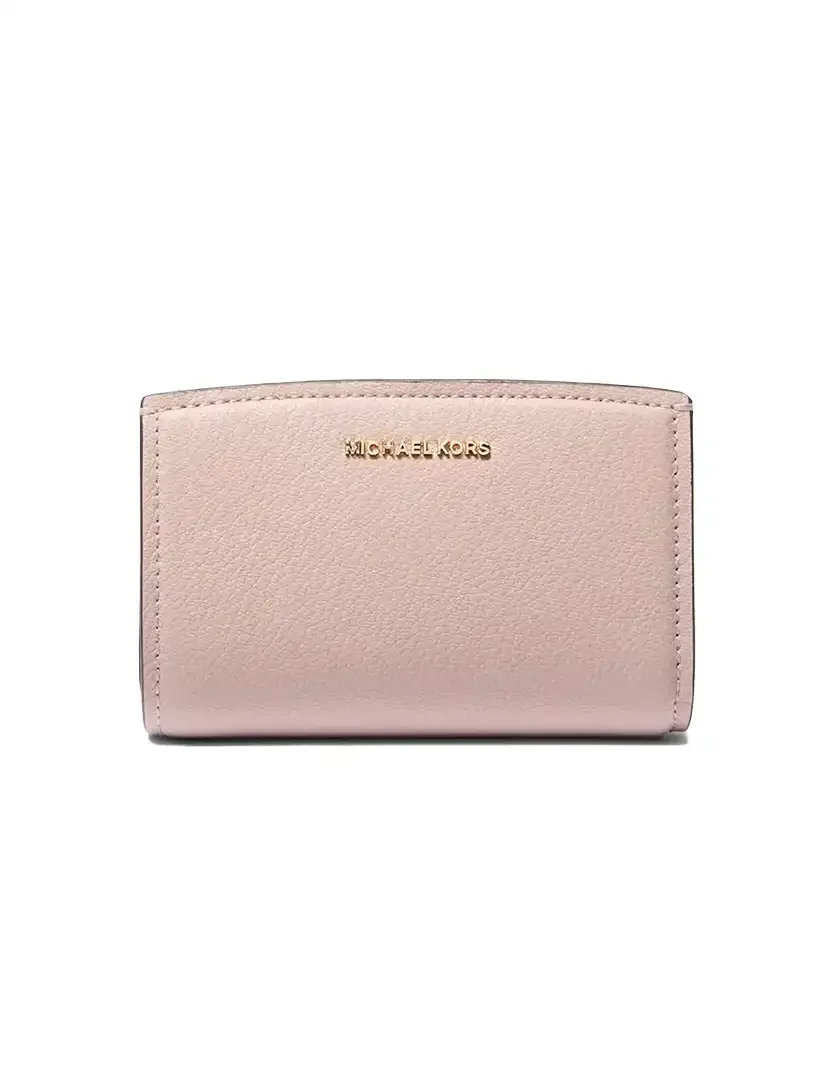 Carteira Bryant Medium Pebbled Leather Soft Pink